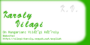 karoly vilagi business card